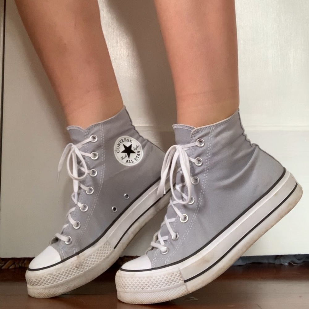 light blue high top platform converse